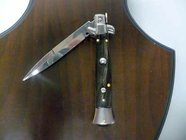 Italian stiletto - pugnale Frank Beltrame - 23 cm -corno di bufalo scuro- lama baionetta  FB 23/58B - 3