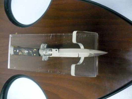 Frank Beltrame , italian stiletto , pugnale -23 cm , corno di bufalo scuro,baionetta , modello FB 23/58B - 3