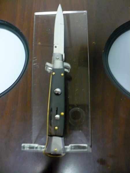 Frank Beltrame , italian stiletto , pugnale -23 cm , corno di bufalo scuro,baionetta , modello FB 23/58B - 15