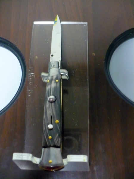 Italian stiletto - pugnale Frank Beltrame - 23 cm -corno di bufalo scuro , lama baionetta-  FB 23/58B -6