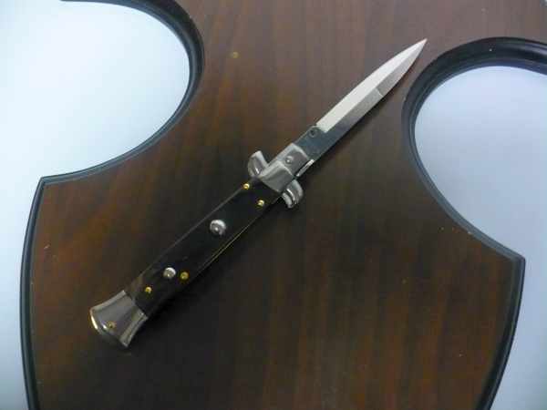 Frank Beltrame , italian stiletto , pugnale -23 cm , corno di bufalo scuro,baionetta , modello FB 23/58B - 15