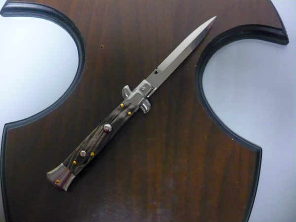 Italian stiletto - pugnale Frank Beltrame - 23 cm -corno di bufalo scuro , lama baionetta-  FB 23/58B -6