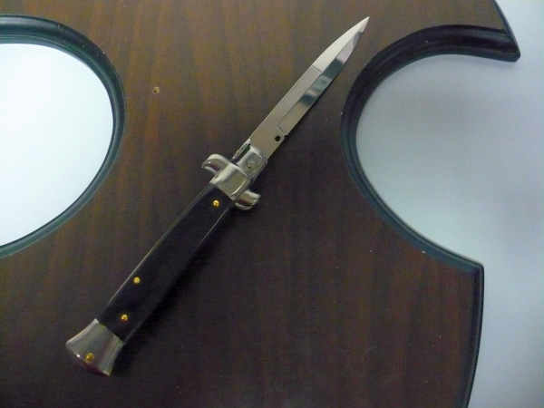Italian stiletto - pugnale Frank Beltrame - 23 cm -corno di bufalo scuro , lama baionetta-  FB 23/58B -6
