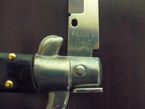 Frank Beltrame , italian stiletto , pugnale -23 cm , corno di bufalo scuro,baionetta , modello FB 23/58B - 15