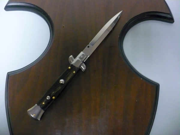 Italian stiletto - pugnale Frank Beltrame - 23 cm -corno di bufalo scuro- lama baionetta  FB 23/58B - 3