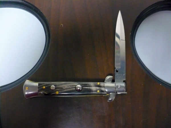 Italian stiletto - pugnale Frank Beltrame - 23 cm -corno di bufalo scuro , lama baionetta-  FB 23/58B -6