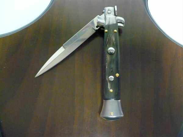 Frank Beltrame , italian stiletto, pugniale - 23 cm , corno di bufalo, baionetta, modello FB 23/58B -1