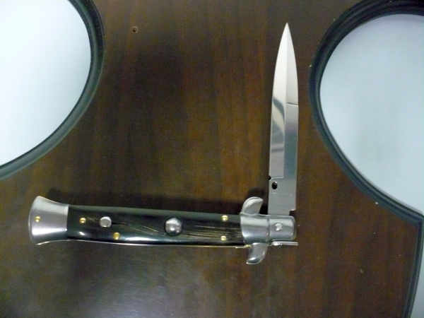 Italian stiletto - pugnale Frank Beltrame - 23 cm -corno di bufalo scuro- lama baionetta  FB 23/58B - 3