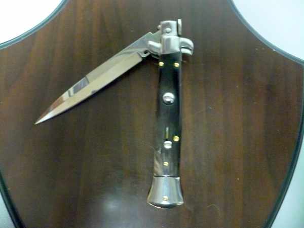 Frank Beltrame , italian stiletto , pugnale -23 cm , corno di bufalo scuro,baionetta , modello FB 23/58B - 15