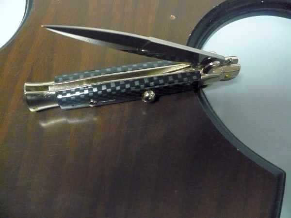 Frank Beltrame - Italian stiletto 23 cm, pugnale, in fibra di carbonio , lama baionetta