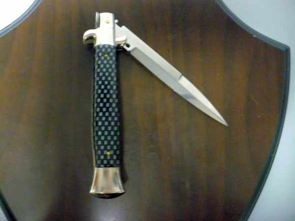 Frank Beltrame - Italian stiletto 23 cm, pugnale, in fibra di carbonio , lama baionetta