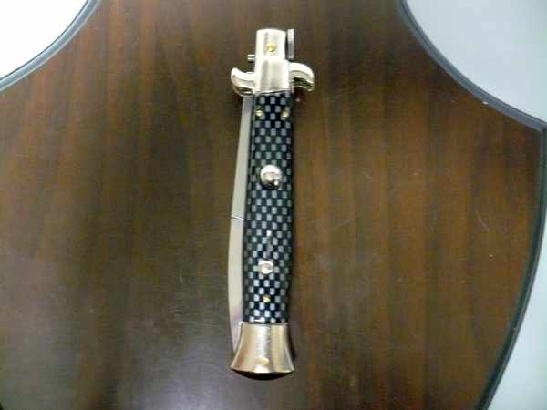 Frank Beltrame - Italian stiletto 23 cm, pugnale, in fibra di carbonio , lama baionetta