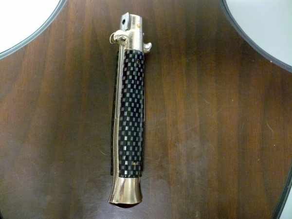 Frank Beltrame - Italian stiletto 23 cm, pugnale, in fibra di carbonio , lama baionetta