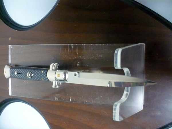 Frank Beltrame - Italian stiletto 23 cm, pugnale, in fibra di carbonio , lama baionetta