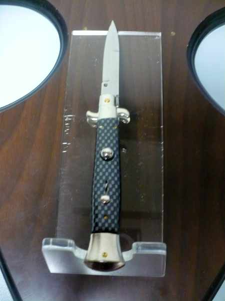 Frank Beltrame - Italian stiletto 23 cm, pugnale, in fibra di carbonio , lama baionetta