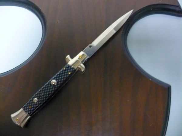 Frank Beltrame - Italian stiletto 23 cm, pugnale, in fibra di carbonio , lama baionetta