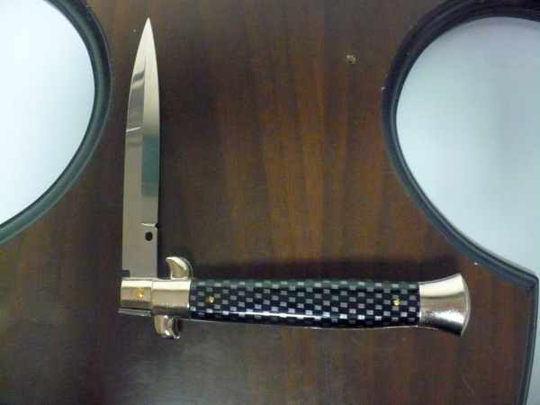 Frank Beltrame - Italian stiletto 23 cm, pugnale, in fibra di carbonio , lama baionetta