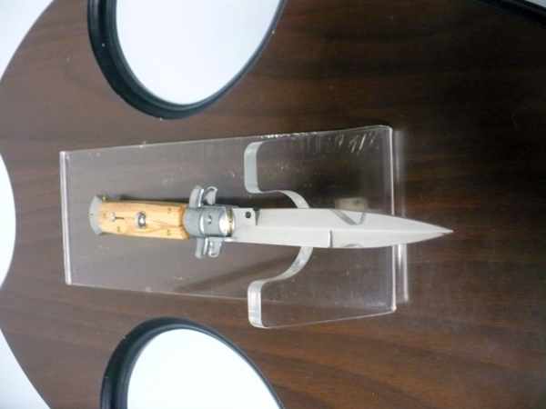 Frank Beltrame-23cm- coltello a scatto - pugnale -legno di olive / olive wood- modello FB 23/94B - 7