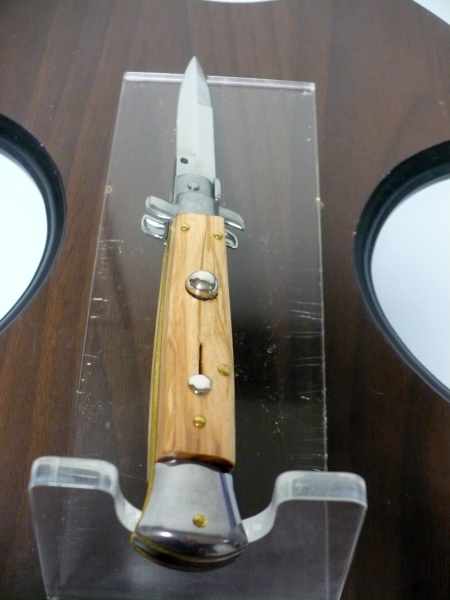 Frank Beltrame-23cm- coltello a scatto - pugnale -legno di olive / olive wood- modello FB 23/94B - 7