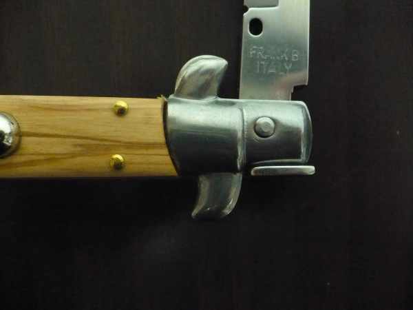 Frank Beltrame-23cm- coltello a scatto - pugnale -legno di olive / olive wood- modello FB 23/94B - 7