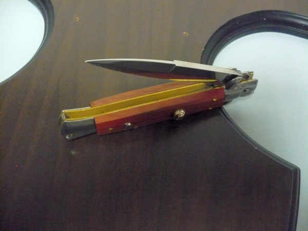 Frank Beltrame italian stiletto - 23 cm legno rosso -lama baionetta- modello FB 23/83B - 5