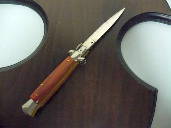 Frank Beltrame italian stiletto - 23 cm legno rosso -lama baionetta- modello FB 23/83B - 5