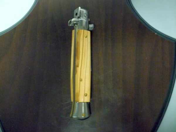 Frank Beltrame-23cm- coltello a scatto - pugnale -legno di olive / olive wood- modello FB 23/94B - 6