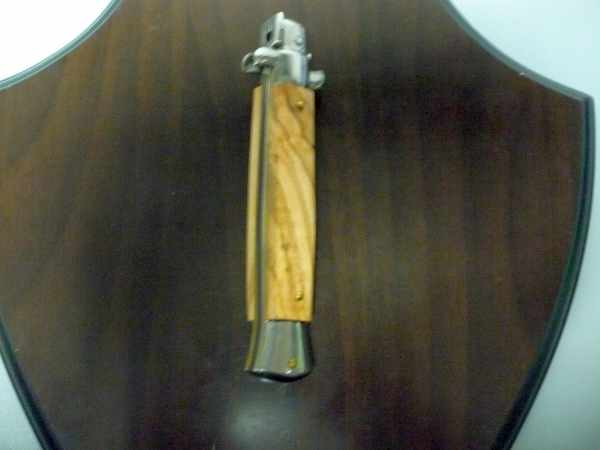 Frank Beltrame-23cm- coltello a scatto - pugnale -legno di olive / olive wood- modello FB 23/94B - 11