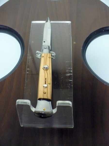 Frank Beltrame-23cm- coltello a scatto - pugnale -legno di olive / olive wood- modello FB 23/94B - 11
