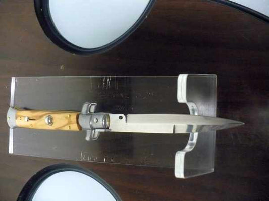 Frank Beltrame-23cm- coltello a scatto - pugnale -legno di olive / olive wood- modello FB 23/94B -9