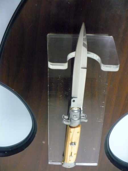 Frank Beltrame-23cm- coltello a scatto - pugnale -legno di olive / olive wood- modello FB 23/94B - 8