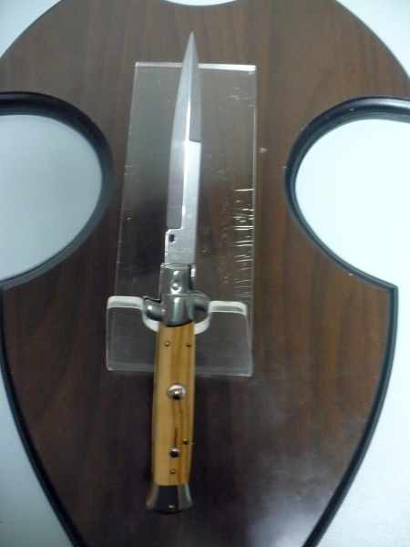 Frank Beltrame-23cm- coltello a scatto - pugnale -legno di olive / olive wood- modello FB 23/94B - 11