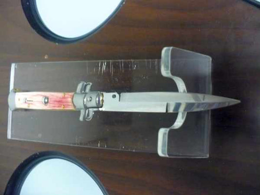 Frank Beltrame, italian stiletto- 23 cm, osso di cammello invecchiato in liguido di anilina 20 anni, baionetta - 4