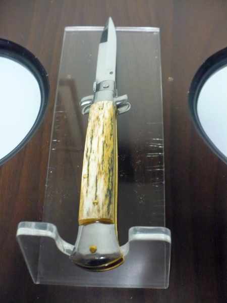 Frank Beltrame, italian stiletto- 23 cm, osso di cammello invecchiato 10 anni, baionetta - 2