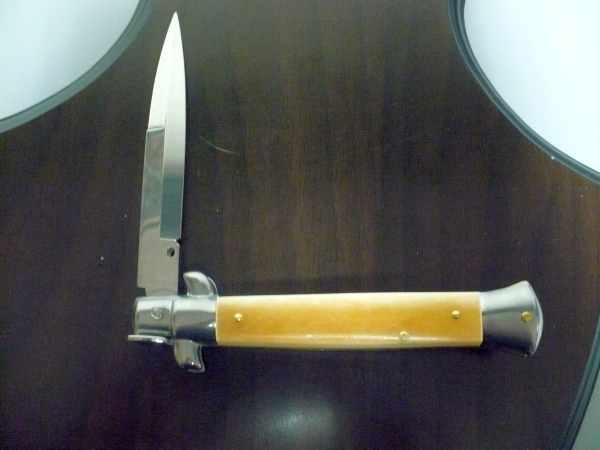 Frank Beltrame, italian stiletto- 23 cm, osso di struzzo, lama baionetta  FB 23/97B