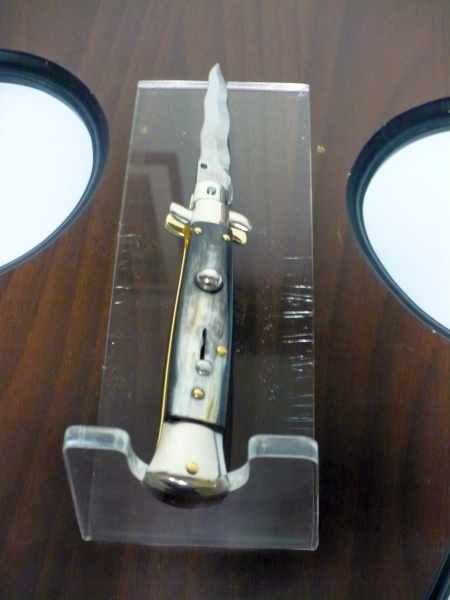 Picklock - Frank Beltrame - Italian stiletto -pugnale 23cm, lama kriss- corno di bufalo brasiliano FB  P23/09 - 1