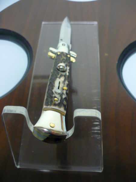 Picklock - Frank Beltrame - Italian stiletto -pugnale 23cm, lama baionetta, corno di cervo FB  P23/63 - 6