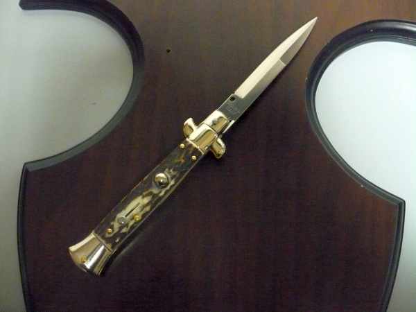 Picklock - Frank Beltrame - Italian stiletto -pugnale 23cm, lama baionetta, corno di cervo FB  P23/63 - 6