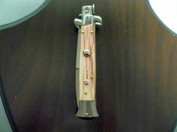 Frank Beltrame, italian stiletto- 23 cm, osso di cammello invecchiato in liguido di anilina 20 anni, baionetta - 3