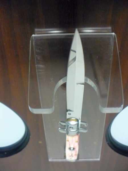 Frank Beltrame, italian stiletto- 23 cm, osso di cammello invecchiato in liguido di anilina 20 anni, baionetta - 3