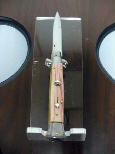 Frank Beltrame, italian stiletto- 23 cm, osso di cammello invecchiato in liguido di anilina 20 anni, baionetta - 3