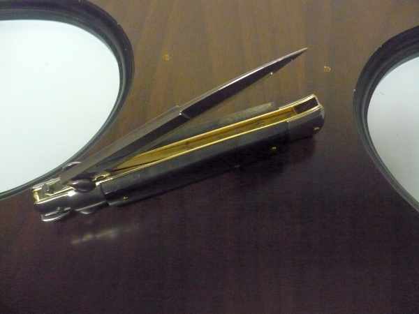 Italian stiletto - pugnale Frank Beltrame - 23 cm -corno di bufalo scuro- lama baionetta  FB 23/58B - 7