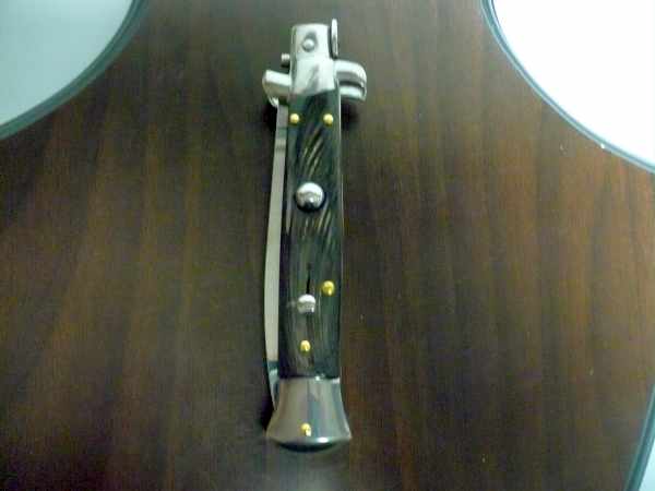 Frank Beltrame -italian stiletto - 23 cm-corno di bufalo scuro - lama classica  modello FB 23/58C -11