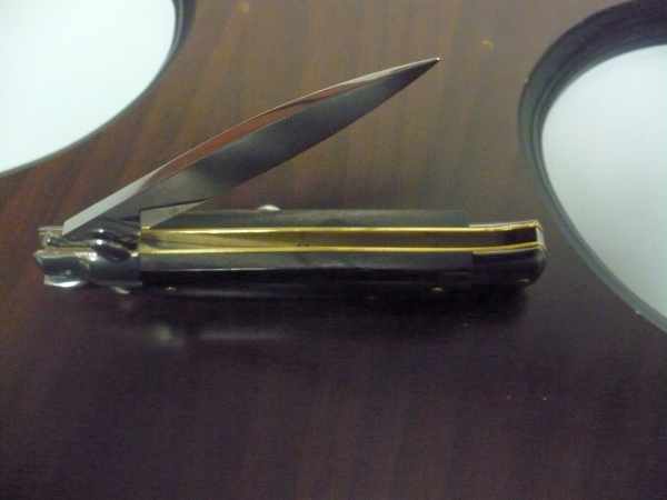 Frank Beltrame , italian stiletto - 23 cm , corno di bufalo scuro - lama baionetta , modello FB 23/58C - 9