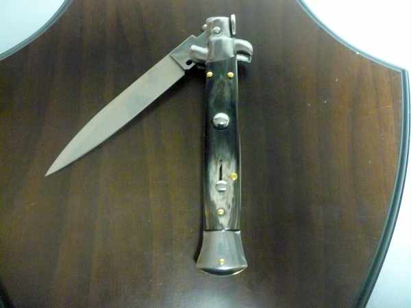 Italian stiletto - pugnale Frank Beltrame - 23 cm -corno di bufalo scuro- lama classica  FB 23/58C - 12