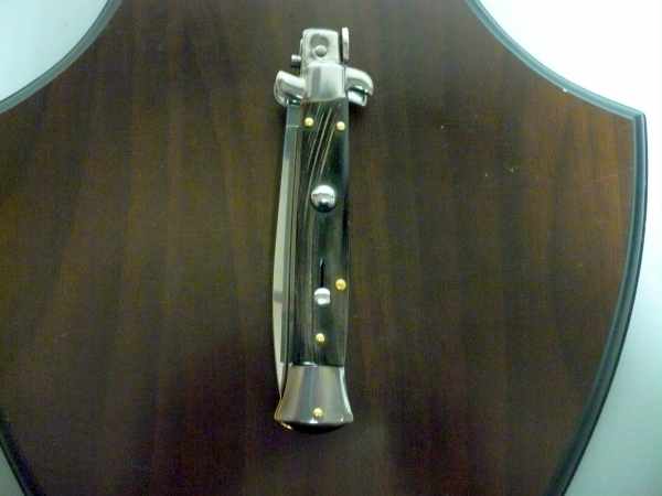 Frank Beltrame , italian stiletto - 23 cm , corno di bufalo scuro - lama baionetta , modello FB 23/58C - 9