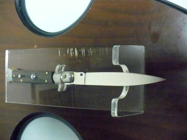 Frank Beltrame , italian stiletto - 23 cm , corno di bufalo scuro - lama baionetta , modello FB 23/58C - 9