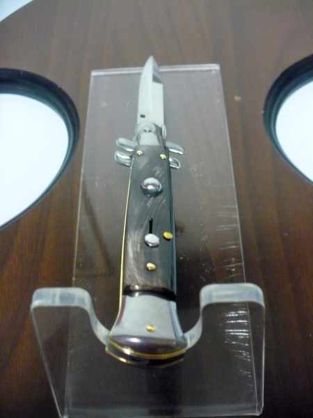 Italian stiletto - pugnale Frank Beltrame - 23 cm -corno di bufalo scuro- lama baionetta  FB 23/58B - 7