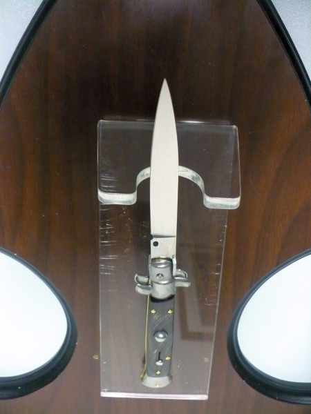 Frank Beltrame -italian stiletto - 23 cm-corno di bufalo scuro - lama classica  modello FB 23/58C-3