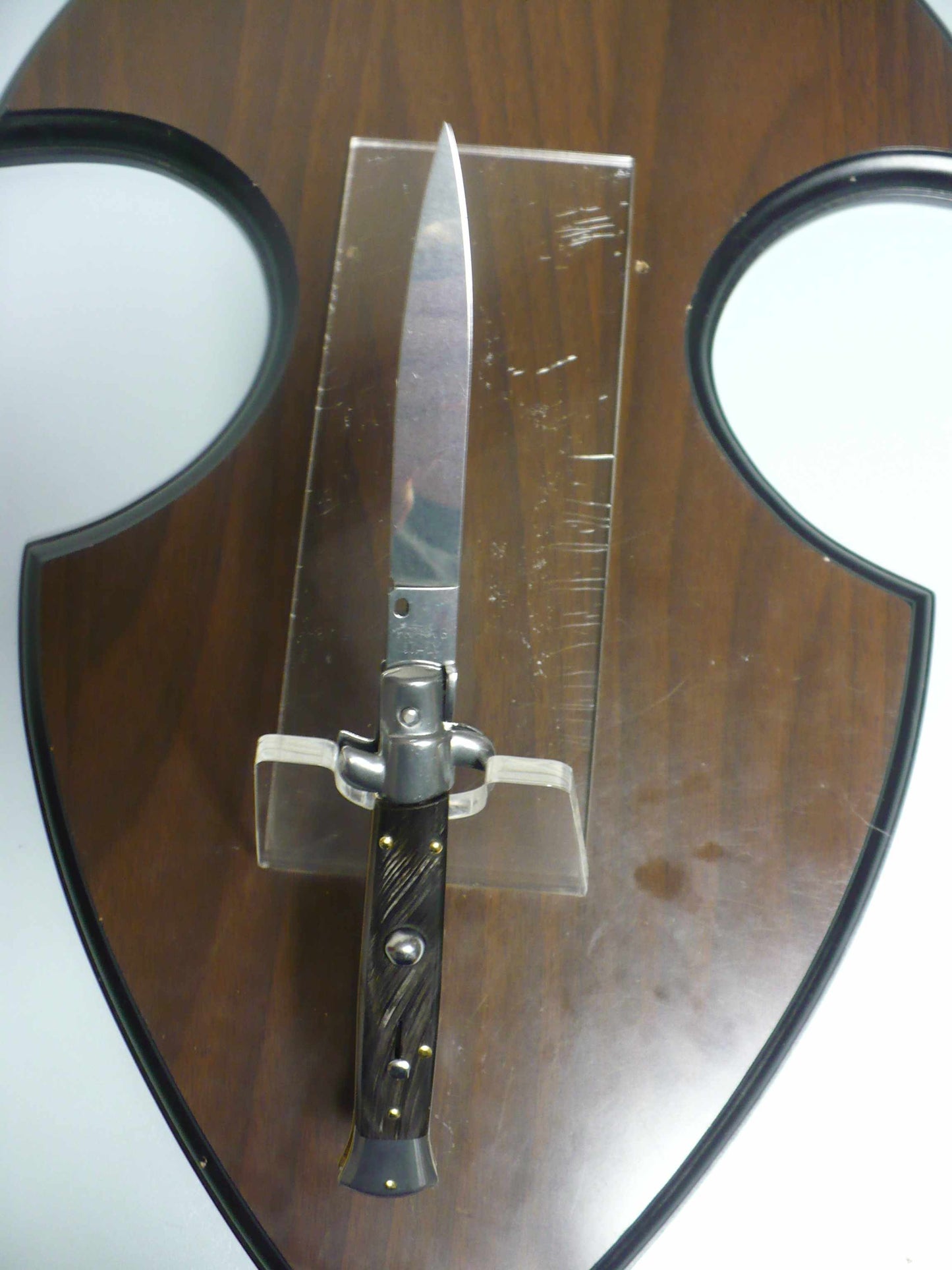 Frank Beltrame -italian stiletto - 23 cm-corno di bufalo scuro - lama classica  modello FB 23/58C-3